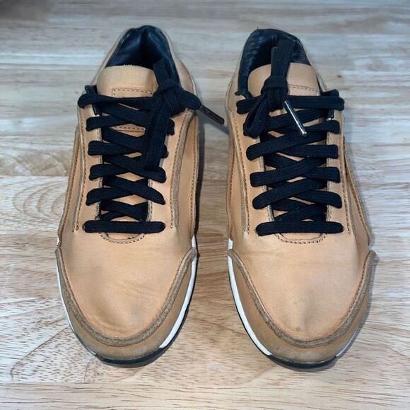 Opening Ceremony Iggy Athleisure Sneaker Exposed Seams Tan Black White Women’s 5 - Picture 4 of 13